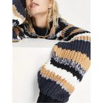 Free People  Devon Chunky Crop Boxy Striped Sweater in Sunflower Seed Medium Photo 3