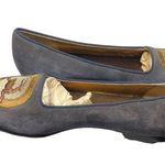 Wathne Vintage Blue Suede Embroidered Deer flats size 6 m Photo 9