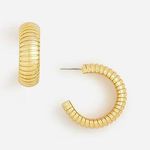 J.Crew NWT  Slink Hoop Earrings Gold Photo 0