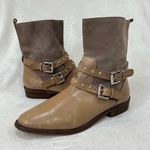 Coach Liliana Studded Beige Leather Suede Zip Up Ankle Boots Size 6 Photo 5
