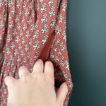 Sea New York Fernanda Tile Print Flutter Sleeve Pintucked Mini Dress Size Large Red Photo 8