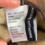 Adrienne Vittadini  Oxblood Leather Gloves Cashmere Wool Lining Size Medium Photo 5