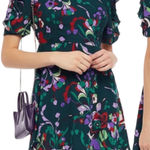 Kate Spade  Fleur Nouveau Mini Dress Smocked Ruffle Green Size 4 Photo 0