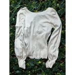 EXPRESS Vintage V Neck Cream Sweater Size Large Photo 4