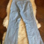 Y2K wide leg flare jeans light wash all cotton denim bare back yoke Size 28 Photo 4