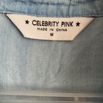 Celebrity Pink 💥 Light Denim Chambray Short Sleeve Button Down Lightweight Top M Photo 7