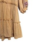 Anthropologie Code x Mode Anthro Midi Dress Small Multicolor Embroidered Boho Tiered Peasant Photo 4