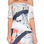 Clover Canyon Spilled Milk Off the Shoulder Bodycon Dress in Multi Size XS NWT Photo 0