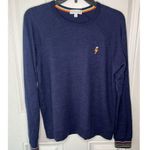 PJ Salvage Women's Blue Sleepwear Stripe Rite Long Sleeve Sweatshirt Size Medium Photo 1