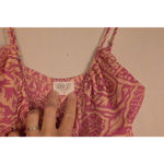 Sienna Sky Women's Pink Beige Leaf Print Maxi Dress XS Photo 3