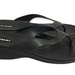 🆕Okabashi Splash Black Wedge Platform Flip Flops Size 10 Photo 3