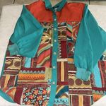 VTG Silver Threads 2xl Shirt. Long Cuff Sleeve. Fringe In Front. Size XXL Photo 0