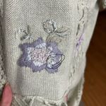 Vintage Short Sleeve Sweater Womens Large Mint Green Floral Crochet Patchwork Photo 7