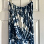 Young Fabulous and Broke Blue & White Tie Dye Women’s Strapless Maxi Dress Size M Photo 2