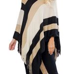 Riah Fashion Riah Color Block Fringed Poncho Photo 0