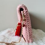 Handmade Red and Pink Crochet Bag Set Photo 4