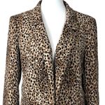 Loft Women's Blazer Classic Wool Blend Leopard Print Open Front Soft Size 12 Photo 4