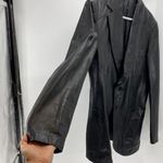 Vintage AB FLIP HOLM black leather double breasted jacket unisex street wear Size M Photo 3