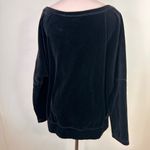Boston Proper  Sport Black Scoop Neck Velour Sweatshirt Shirt Size Medium Photo 4