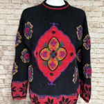 Rafaella Rafaela Vitg Women’s M Angora Blend Fuzzy Soft Sweater Black Red Lambswool Photo 0