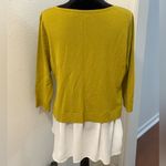 7th Avenue Design Studio Green Long Sleeve Sweater w/ Faux Blouse Bottom Size XL Photo 2