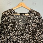 The Kooples Flowing Black and White Zebra Print Sheer V Neck Blouse Size Medium Photo 5