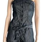 Arden B strapless black denim romper Photo 7