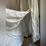 Elegant Cream Floral Midi Dress White Photo 3