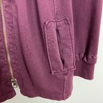 XCVI  Sweatshirt Jacket Womens Medium Wine‎ Full Zip Up Pleated Cotton Pockets M Photo 14