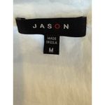 Jason Jacket Women Medium White Ruffle Hem Full Zip Lightweight Coat Outdoort White Photo 10