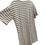 Vince Camuto  gray cream ivory striped t-shirt dress tunic linen shift dress Photo 4