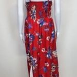 Anthropologie  BAND OF GYPSIES Dress Womens Sz S Red Floral Maxi Bustier Corset Photo 1