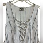 Show Me Your Mumu  Rancho Mirage Dress Striped Lace Up White Blue pinstripe boho Photo 2