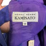 Geary Roark Kamisato Linen Dress Open Back Gold Button Detail Size 14* Blue Photo 7