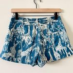 Anthropologie Cory Lynn Calter Silk Cotton Blend Shorts Blue & White - Size 2 Photo 2