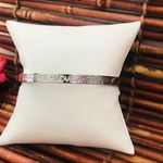 Talbots Silver Tone Bangle Grateful Loved Strong Photo 1