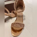 SheIn  Glitter Block Heel Sandals - Rose Gold Photo 2