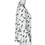 Chico's  Shirt Womens Medium Black‎ White Giraffes Neutral Office Casual Novelty Photo 1