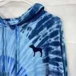 PINK - Victoria's Secret  women's blue tie dyed pullover hooded casual shirt large Photo 2