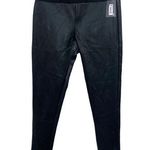 Spanx Red Hot by very black all over faux leather leggings wide waistband sz M Photo 0