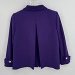 Calvin Klein blazer jacket women's 12P zip front scuba crepe crop purple career Photo 4