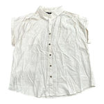 PaperMoon  Ada Button Down Woven Shirt in Off-White, Size 2X​​​ Photo 0