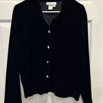 J. Jill Blouse Shirt Jacket Size‎ XL Black Vintage Made in the USA Photo 0