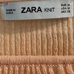 ZARA  Light Peach Knit Cropped Sweater Top Photo 5