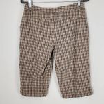 Allison Brittney  Brown Plaid Pedal Pushers Size 8 Brown Plaid Retro Long Shorts Photo 3