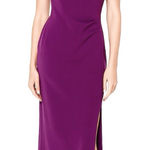 Rickie Freeman Teri Jon Maxi dress Magenta Sz 14 Chic Asymmetrical Shoulder Gown Purple Photo 0