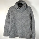 Gap Fit Boxy Quited Cowl Neck Black/White Sweatshirt Womens Size Medium Pockets Photo 0