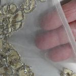 Vintage Y2K 2000s Champagne Cream Wedding Dress Formal Ballerina Mini Gown Tan Size 4 Photo 11