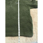 PINK Victoria's Secret Quarter Zip Sherpa Fleece Size Medium Olive Green Warm Photo 3