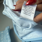 Lake Pajamas Pima cotton Robe in French Blue Watercolor Stems Small Photo 9